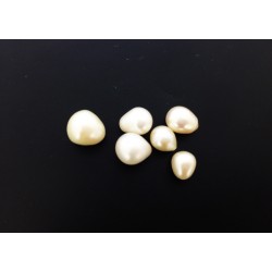 Pearl, Half Drilled, Drop, 6 x 8 / 7 x 9 mm 