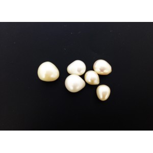 Pearl, Half Drilled, Drop, 6 x 8 / 7 x 9 mm 