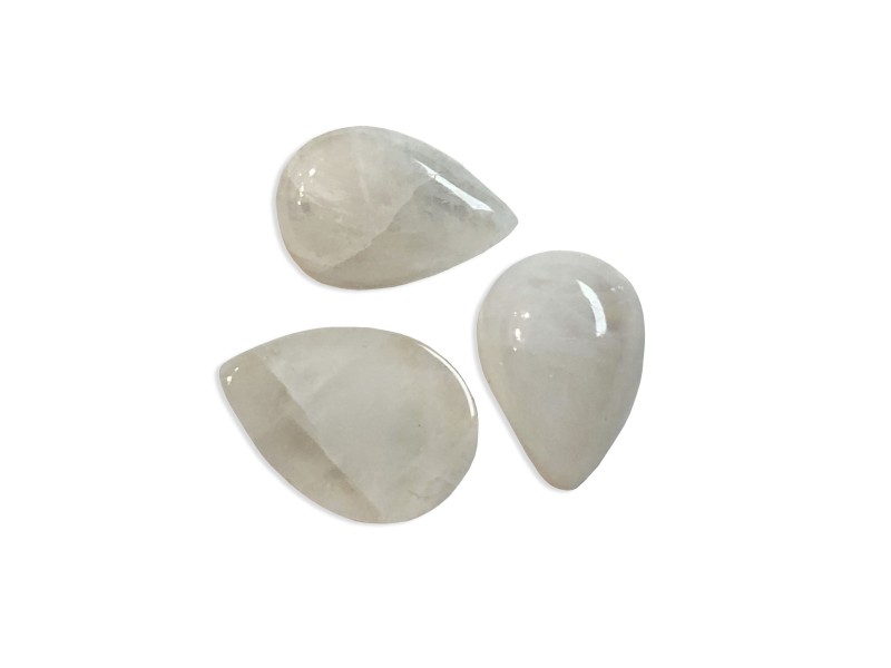 Rainbow Moon Stone Cabs, Pear 10x14mm