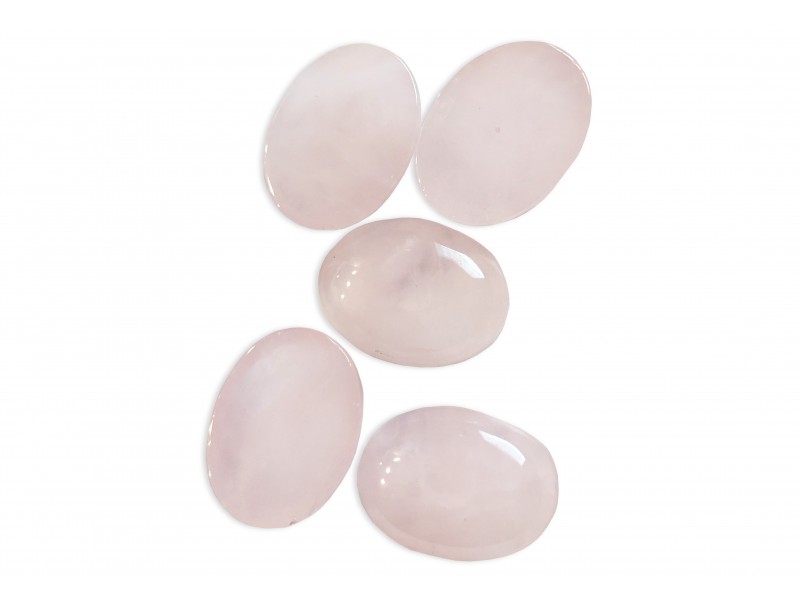 Rose Quartz Cabs, Oval, 15 x 20 mm