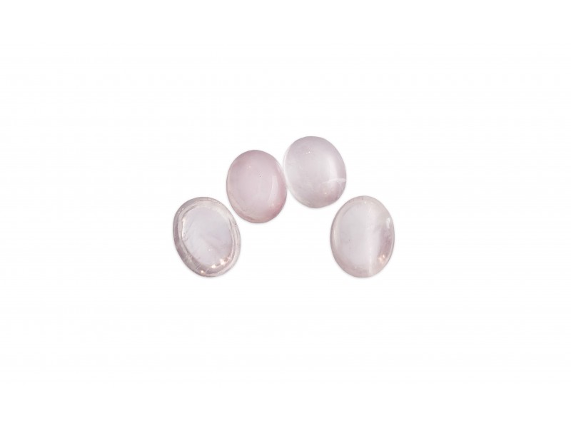 Rose Quartz Cabs, Oval, 6 x 8 mm  