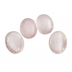 Rose Quartz Cabs, Oval, 8 x 10 mm  