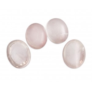 Rose Quartz Cabs, Oval, 8 x 10 mm  