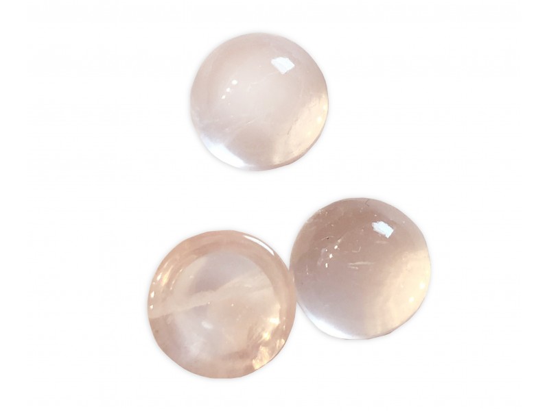 Rose Quartz Cabs, Round, 12 mm  