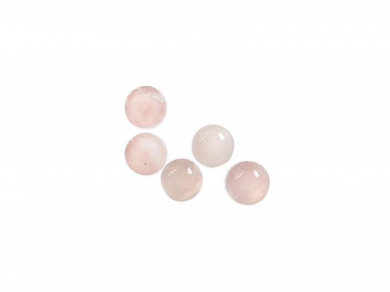 Rose Quartz Cabs Round 5 mm  