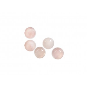 Rose Quartz Cabs, Round, 6 mm  