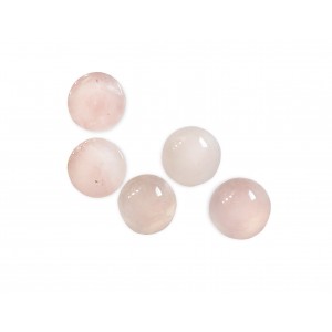 Rose Quartz Cabs, Round, 8 mm  