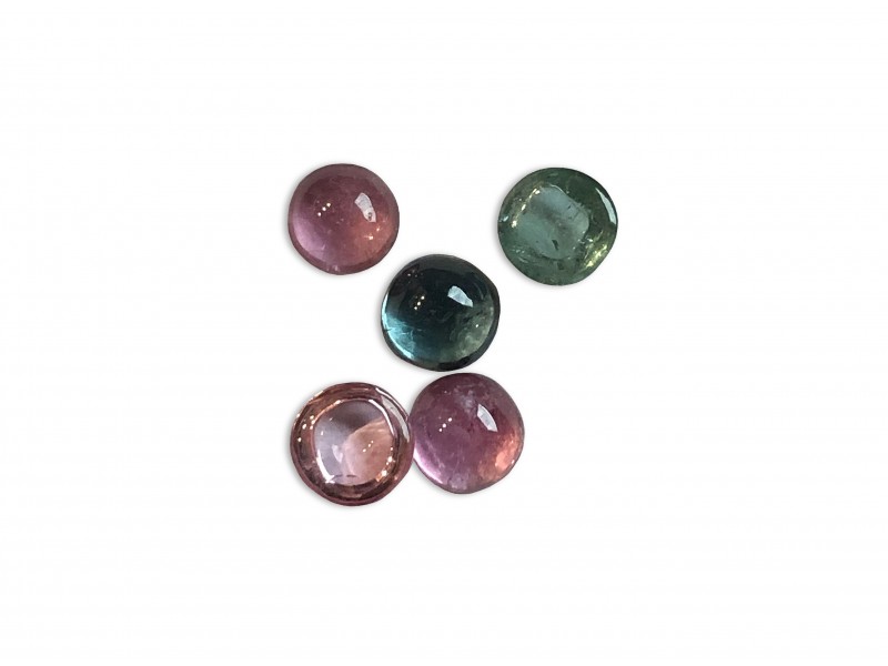 Tourmaline Cabs, Round, 4.5mm