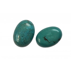Turquoise Cabs, Oval, 13 x 18 mm