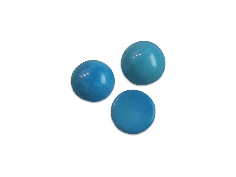 Turquoise Cabs, Round, 5 mm