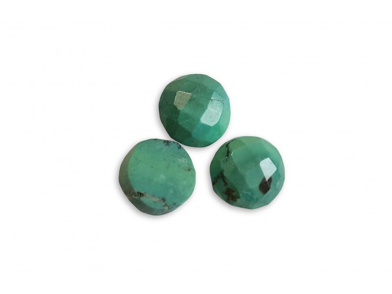 Turquoise Cabs, Round, 9 mm