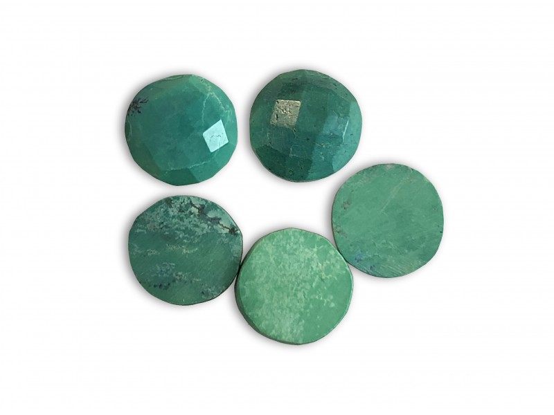 Turquoise Cabs, Round shape, 10 mm