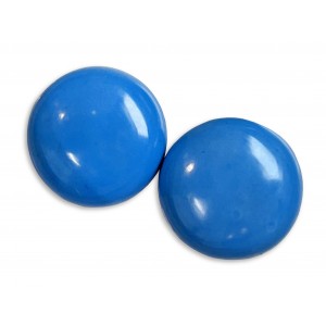 Turquoise Pressed Cabs, Round, 20 mm