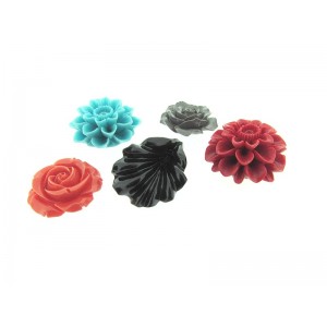 Pressed Coral Flower Pendant, 31mm-36mm