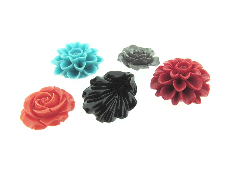 Pressed Coral Flower Pendant, 31mm-36mm