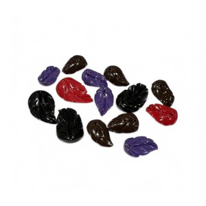 Pressed coral leaves approx 9-12mm