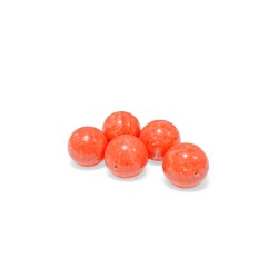 coral orange 15mm half-drilled pressed round ball