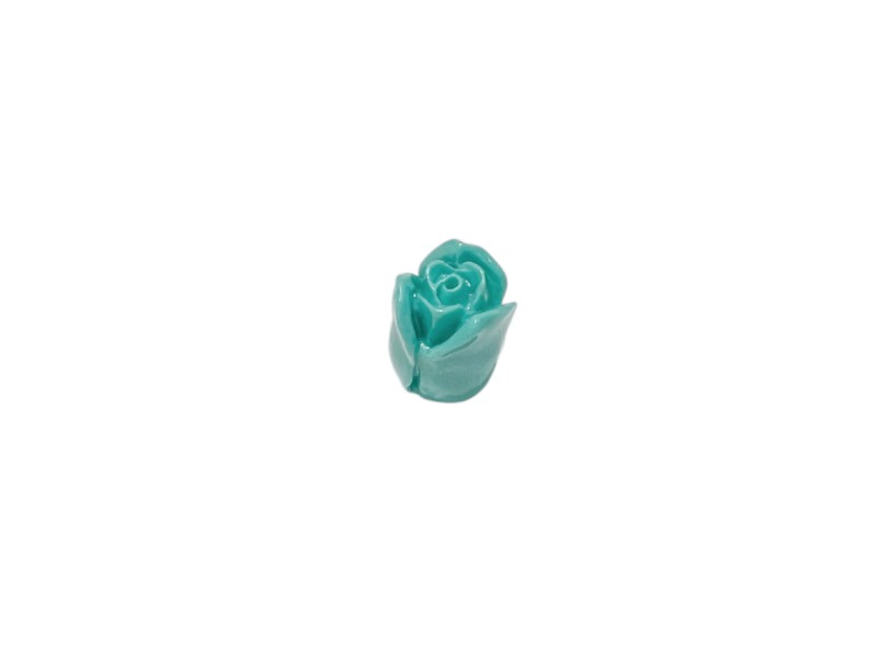 Coral blue pressed flower bud half-drilled