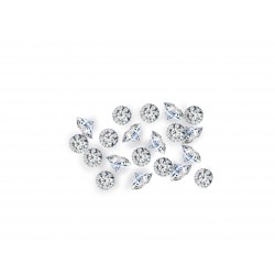 Cubic Zirconia Cut, Round - 1.0mm - Clear 