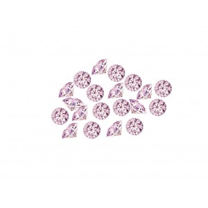 Cubic Zirconia Cut Round, Pink, 1.5mm