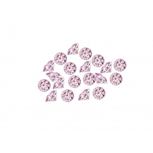 Cubic Zirconia Cut, Round - 1.5mm - Pink