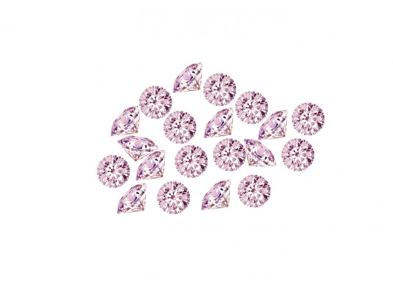 Cubic Zirconia Cut, Round - 1.5mm - Pink