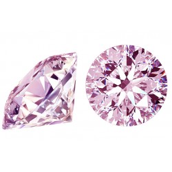 Cubic Zirconia Cut, Round - 8mm - Pink