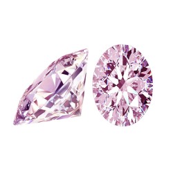 Cubic Zirconia Cut, Oval - 4x6mm - Pink