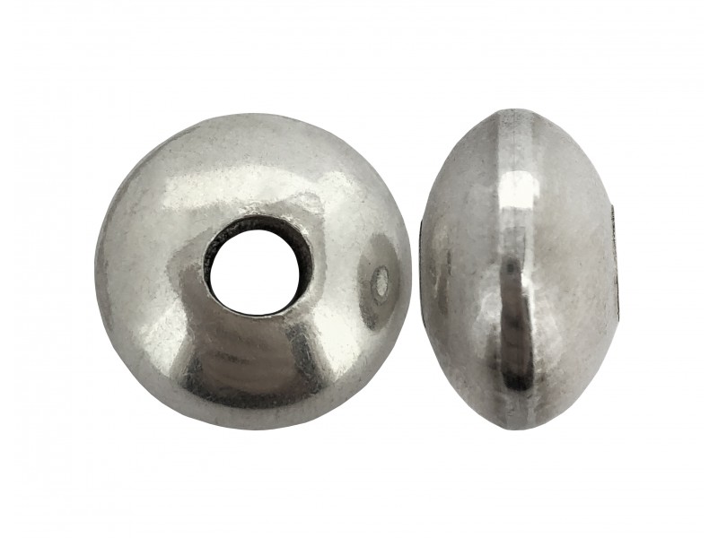 Sterling Silver 925 Ethnic Bead 2.86gr D 16mm Thickness 9mm Hole 4.6mm