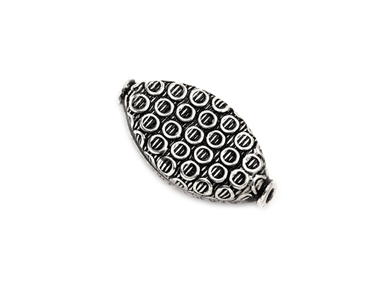 Sterling Silver 925 Ethnic Bead 1.75gr 10.6 x 20.1mm, Thickness 5.23mm