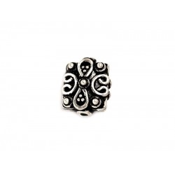 Sterling Silver 925 Ethnic Bead 2.28gr 9.6 x 11.5mm, Thickness 6.44mm