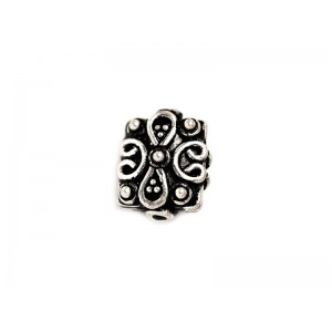 Sterling Silver 925 Ethnic Bead 2.28gr 9.6 x 11.5mm, Thickness 6.44mm