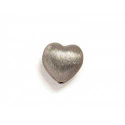 Sterling Silver 925 Ethnic Bead Heart 1.2gr 11.2 x 11.5mm, Thickness 7.86mm