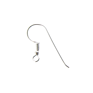 Sterling Silver 925 Ear Wires (with bead coil and ball) - 22mm