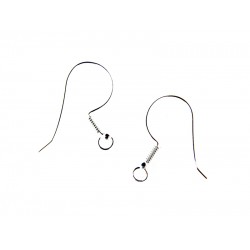 Sterling Silver 925 Ear Wires (with coil and ball) - 23.5mm