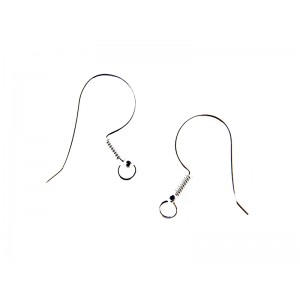Sterling Silver 925 Ear Wires (with coil and ball) - 23.5mm
