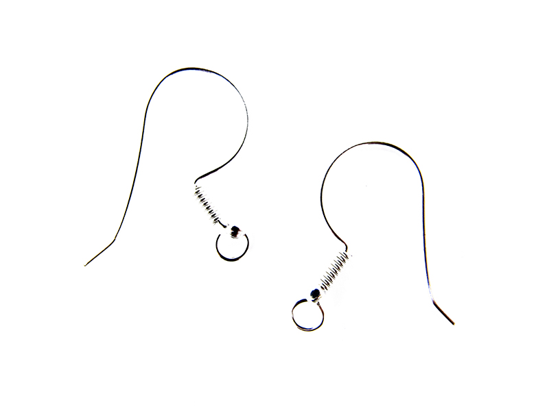 Sterling Silver 925 Ear Wires (with coil and ball) - 23.5mm