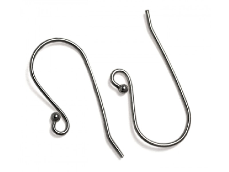 Sterling Silver 925 Shepherd Hook Ear Wires (with ball) - 28.5mm