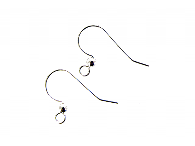 Sterling Silver 925 Ear Wires (with ball) - 25.5mm