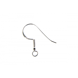 Sterling Silver 925 Ear Wires (with coil and ball) - 23mm