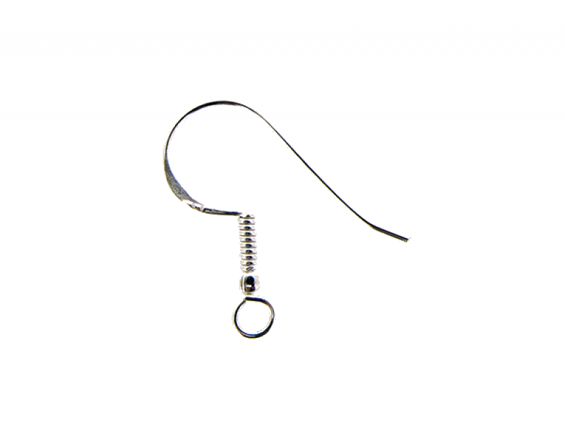 Sterling Silver 925 Ear Wires (with coil and ball) - 23mm