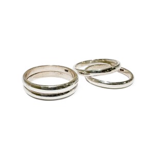 Silver 925 ring, half round, 3mm, size 0