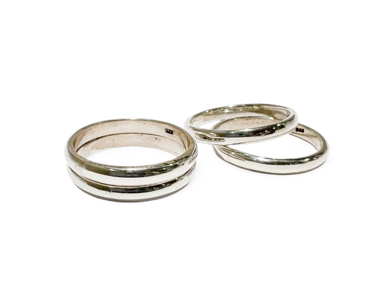 Silver 925 ring, half round, 3mm, size Q