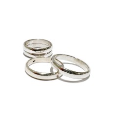 Silver 925 ring, half round, 4mm, size N