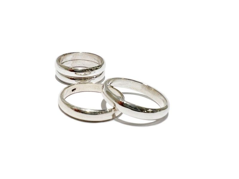 Silver 925 ring, half round, 4mm, size S