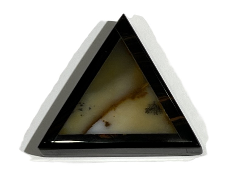 47ct MAHOGANY OBSIDIAN AND POLKA DOT AGATE 3.4cm CABOCHON