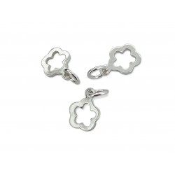 Sterling Silver 9625 Flower Outline Charm 