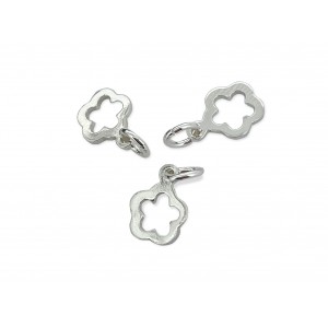 Sterling Silver 9625 Flower Outline Charm 