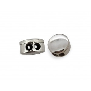 SILVER 925 FLAT SLIDER CLASP BEAD WITH 2 HOLES 