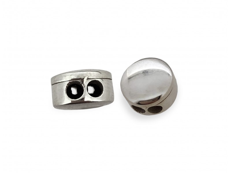 SILVER 925 FLAT SLIDER CLASP BEAD WITH 2 HOLES 